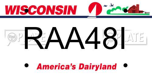 RAA48I Wisconsin License Plate