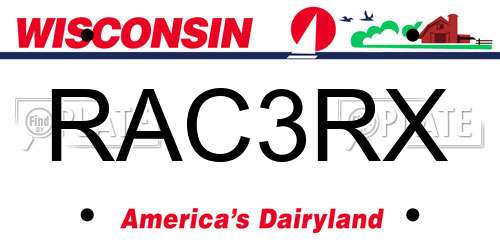 RAC3RX Wisconsin License Plate