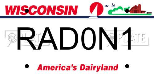 RAD0N1 Wisconsin License Plate