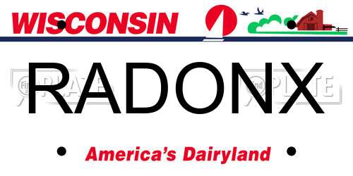 RADONX Wisconsin License Plate