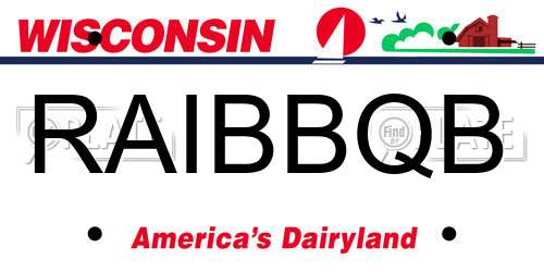 RAIBBQB Wisconsin License Plate