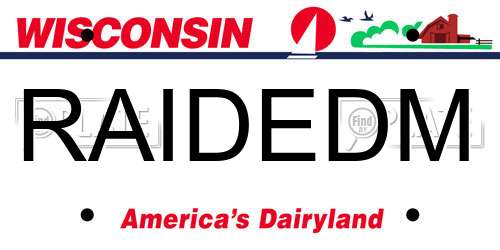 RAIDEDM Wisconsin License Plate