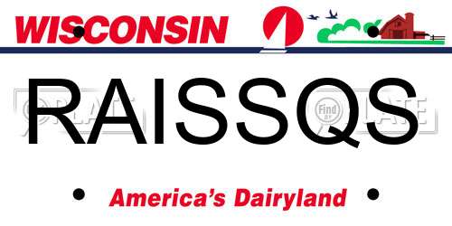 RAISSQS Wisconsin License Plate