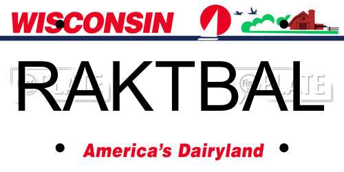 RAKTBAL Wisconsin License Plate