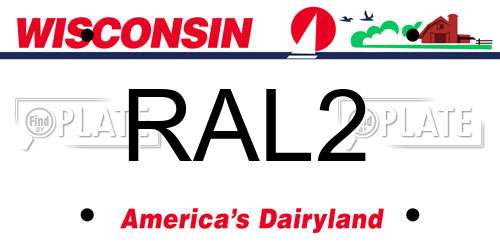 RAL2 Wisconsin License Plate