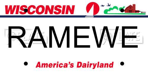 RAMEWE Wisconsin License Plate