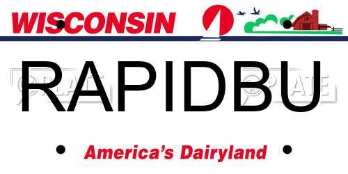 RAPIDBU Wisconsin License Plate