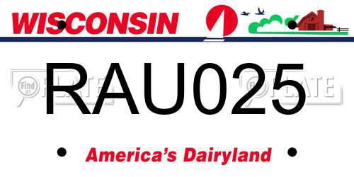 RAU025 Wisconsin License Plate