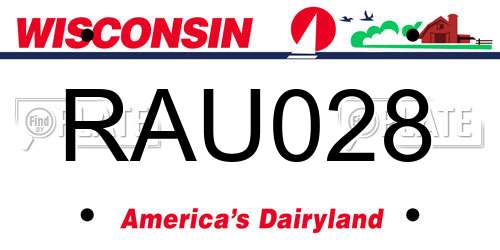 RAU028 Wisconsin License Plate