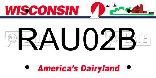 RAU02B Wisconsin License Plate