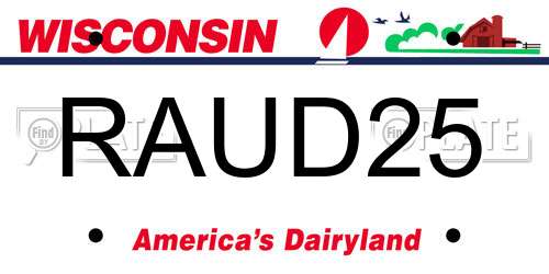 RAUD25 Wisconsin License Plate