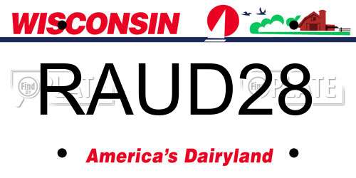 RAUD28 Wisconsin License Plate