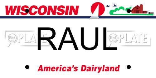 RAUL Wisconsin License Plate