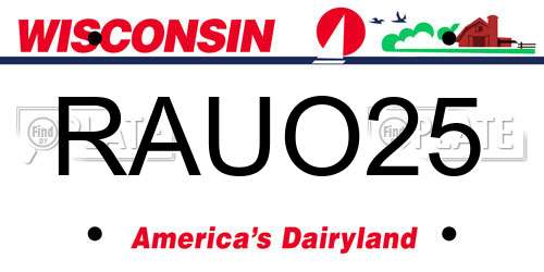 RAUO25 Wisconsin License Plate
