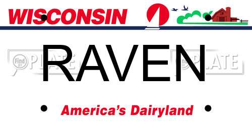 RAVEN Wisconsin License Plate
