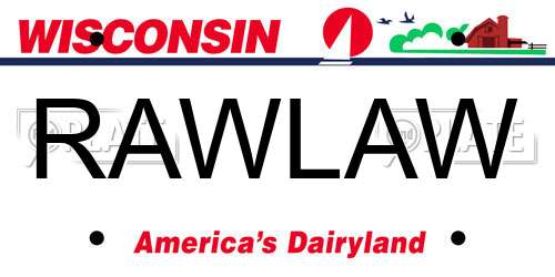 RAWLAW Wisconsin License Plate