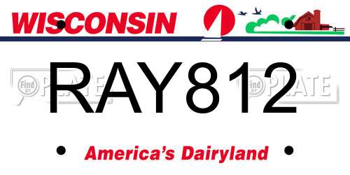 RAY812 Wisconsin License Plate