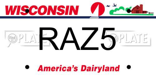 RAZ5 Wisconsin License Plate