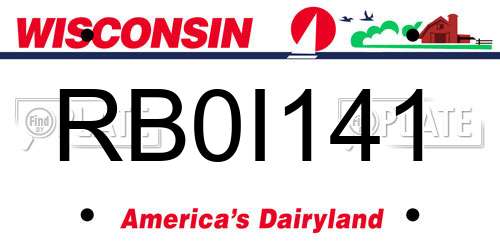 RB0I141 Wisconsin License Plate