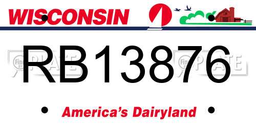 RB13876 Wisconsin License Plate