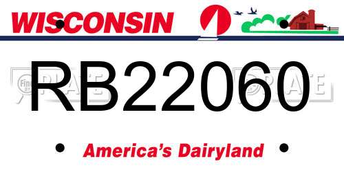 RB22060 Wisconsin License Plate