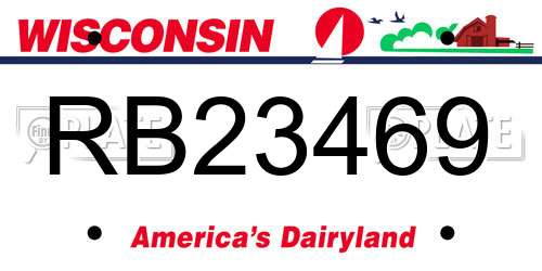 RB23469 Wisconsin License Plate