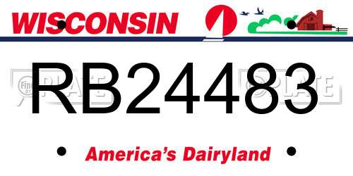 RB24483 Wisconsin License Plate