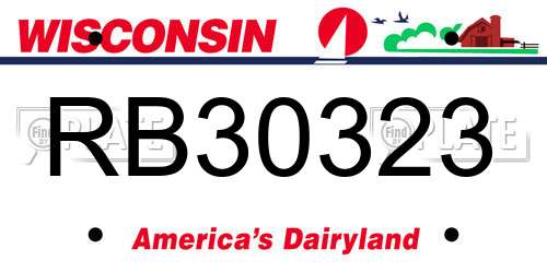RB30323 Wisconsin License Plate