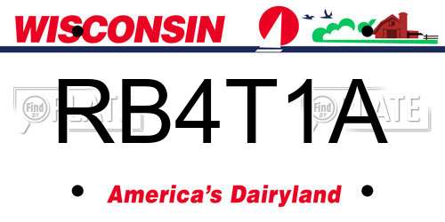 RB4T1A Wisconsin License Plate
