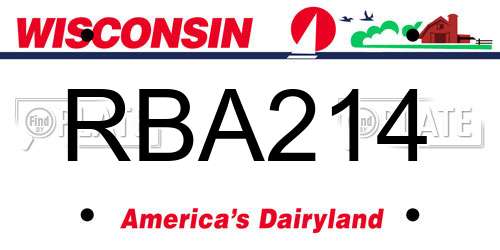 RBA214 Wisconsin License Plate