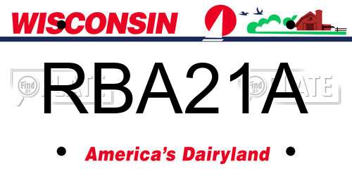 RBA21A Wisconsin License Plate