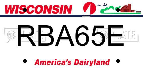RBA65E Wisconsin License Plate