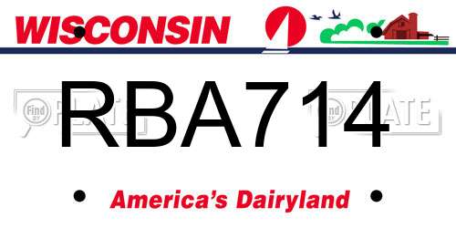 RBA714 Wisconsin License Plate