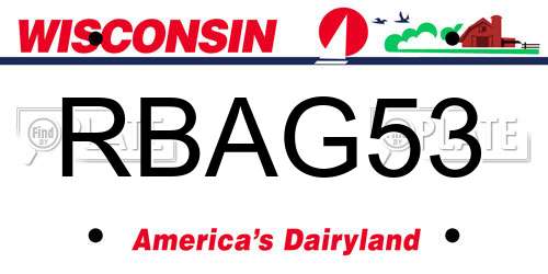 RBAG53 Wisconsin License Plate