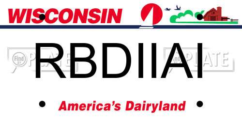 RBDIIAI Wisconsin License Plate