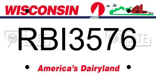 RBI3576 Wisconsin License Plate