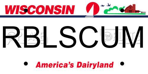 RBLSCUM Wisconsin License Plate