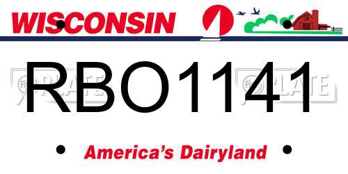 RBO1141 Wisconsin License Plate