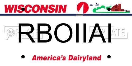 RBOIIAI Wisconsin License Plate