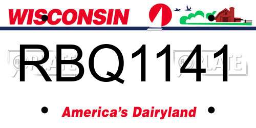 RBQ1141 Wisconsin License Plate