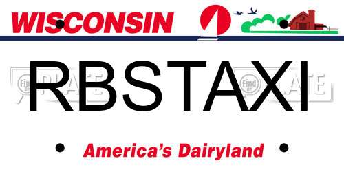 RBSTAXI Wisconsin License Plate