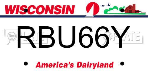 RBU66Y Wisconsin License Plate