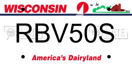 RBV50S Wisconsin License Plate