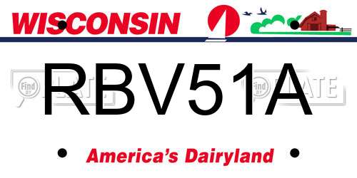 RBV51A Wisconsin License Plate