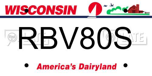 RBV80S Wisconsin License Plate