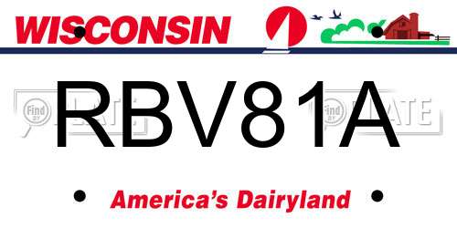 RBV81A Wisconsin License Plate
