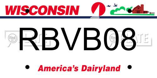 RBVB08 Wisconsin License Plate