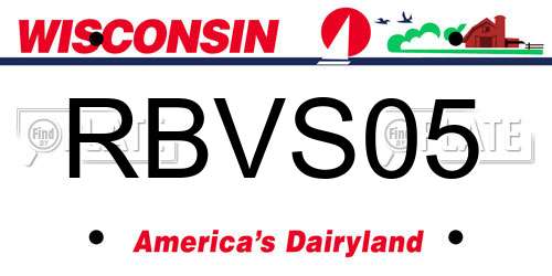 RBVS05 Wisconsin License Plate