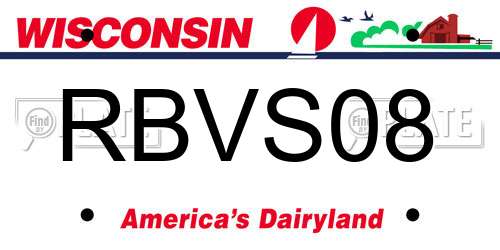 RBVS08 Wisconsin License Plate