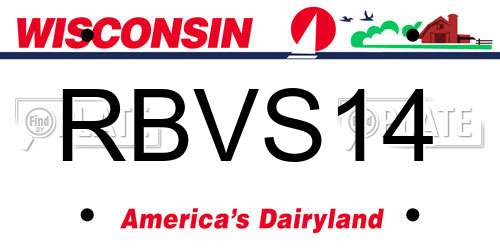 RBVS14 Wisconsin License Plate